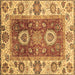 Square Abstract Brown Modern Rug, abs3717brn