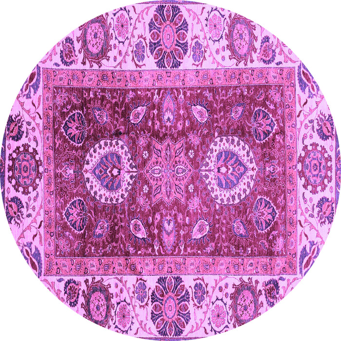 Round Abstract Purple Modern Rug, abs3717pur