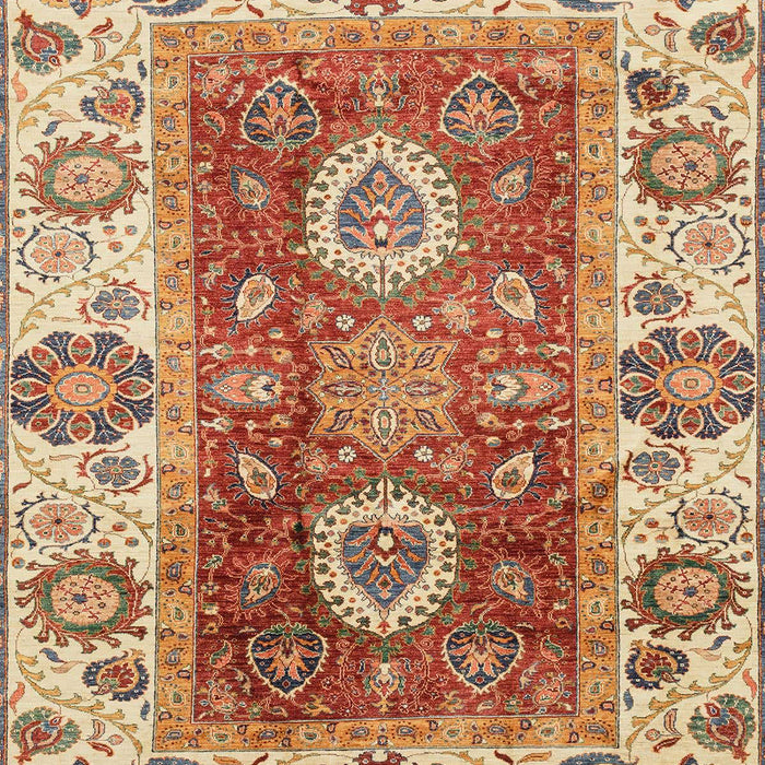 Machine Washable Abstract Yellow Rug, wshabs3717