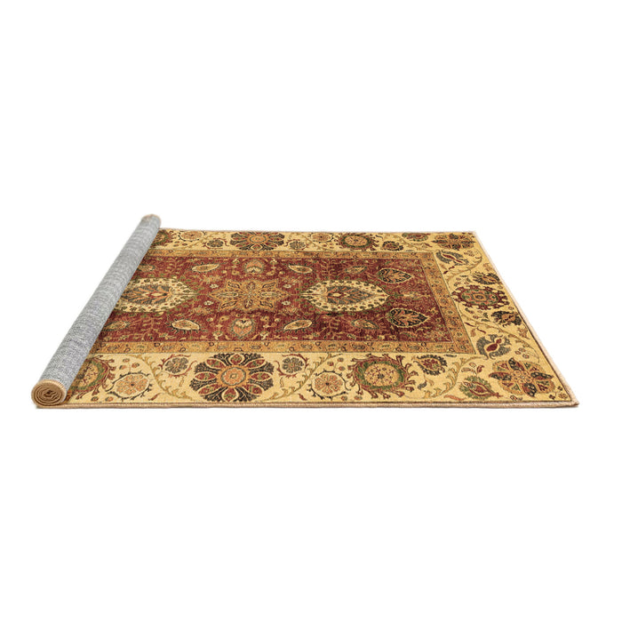 Sideview of Machine Washable Abstract Brown Modern Rug, wshabs3717brn