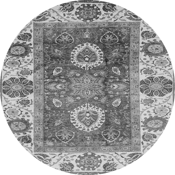 Round Machine Washable Abstract Gray Modern Rug, wshabs3717gry
