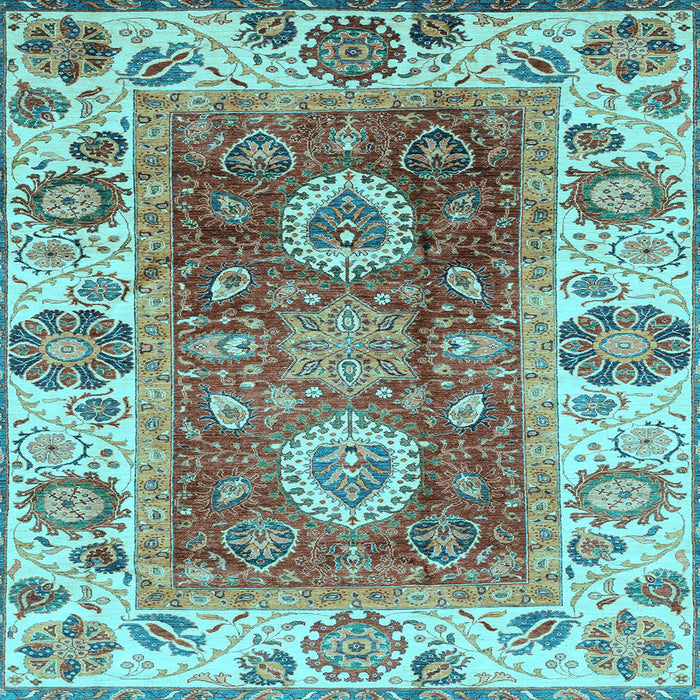 Square Abstract Light Blue Modern Rug, abs3717lblu