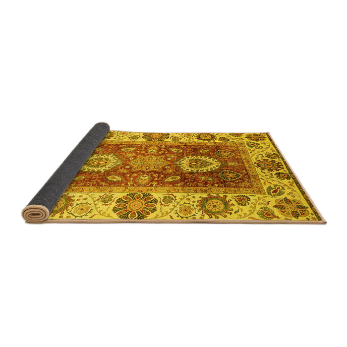 Sideview of Abstract Yellow Modern Rug, abs3717yw