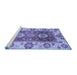 Sideview of Machine Washable Abstract Blue Modern Rug, wshabs3717blu