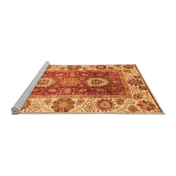 Sideview of Machine Washable Abstract Orange Modern Area Rugs, wshabs3717org