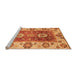 Sideview of Machine Washable Abstract Orange Modern Area Rugs, wshabs3717org