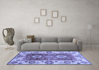 Machine Washable Abstract Blue Modern Rug, wshabs3717blu