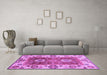 Machine Washable Abstract Purple Modern Area Rugs in a Living Room, wshabs3717pur