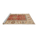 Sideview of Machine Washable Abstract Red Rug, wshabs3718