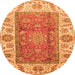 Round Abstract Orange Modern Rug, abs3718org