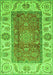 Machine Washable Abstract Green Modern Area Rugs, wshabs3718grn