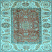 Square Machine Washable Abstract Light Blue Modern Rug, wshabs3718lblu