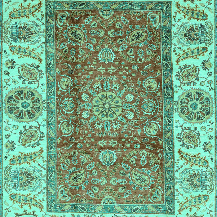 Machine Washable Abstract Turquoise Modern Area Rugs, wshabs3718turq