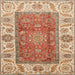 Square Machine Washable Abstract Red Rug, wshabs3718