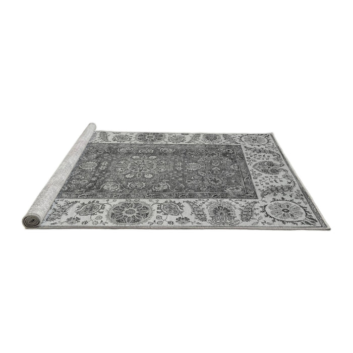 Sideview of Machine Washable Abstract Gray Modern Rug, wshabs3718gry