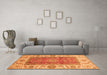 Machine Washable Abstract Orange Modern Area Rugs in a Living Room, wshabs3718org