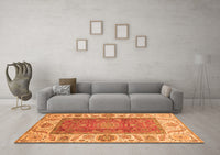 Machine Washable Abstract Orange Modern Rug, wshabs3718org