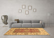 Machine Washable Abstract Brown Modern Rug in a Living Room,, wshabs3718brn