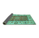 Sideview of Abstract Turquoise Modern Rug, abs3718turq