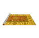 Sideview of Machine Washable Abstract Yellow Modern Rug, wshabs3718yw