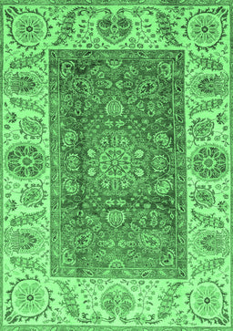 Abstract Emerald Green Modern Rug, abs3718emgrn