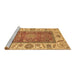 Sideview of Machine Washable Abstract Brown Modern Rug, wshabs3718brn