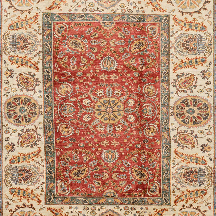 Machine Washable Abstract Red Rug, wshabs3718