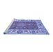 Sideview of Machine Washable Abstract Blue Modern Rug, wshabs3718blu