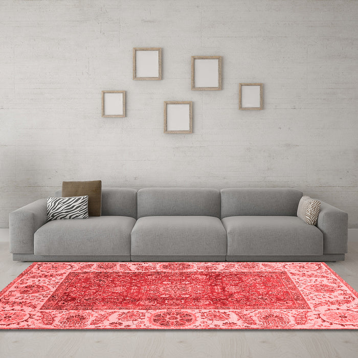 Modern Red Washable Rugs