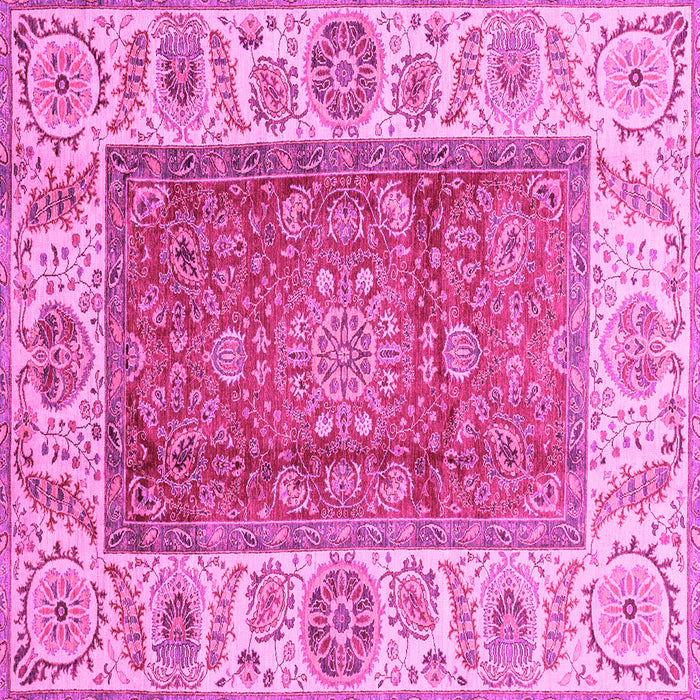 Square Machine Washable Abstract Pink Modern Rug, wshabs3718pnk