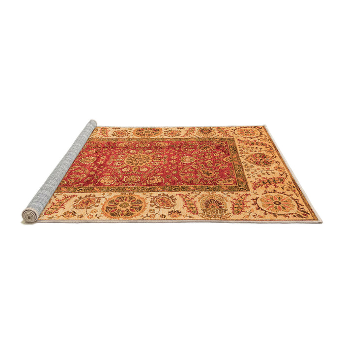 Sideview of Machine Washable Abstract Orange Modern Area Rugs, wshabs3718org
