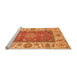 Sideview of Machine Washable Abstract Orange Modern Area Rugs, wshabs3718org