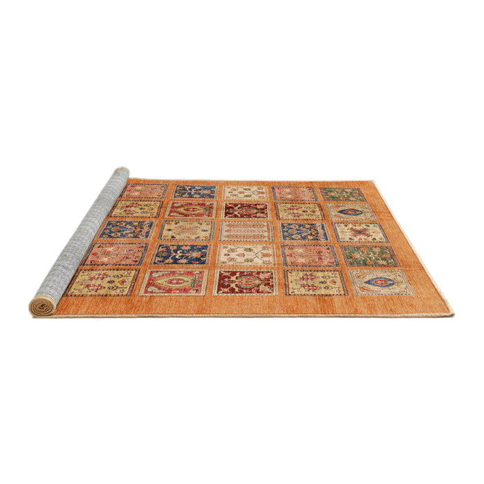 Sideview of Machine Washable Abstract Orange Rug, wshabs3719