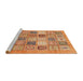 Sideview of Machine Washable Abstract Orange Rug, wshabs3719