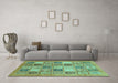 Machine Washable Abstract Turquoise Modern Area Rugs in a Living Room,, wshabs3719turq