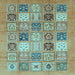 Square Abstract Light Blue Modern Rug, abs3719lblu