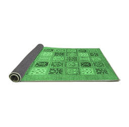 Sideview of Abstract Emerald Green Modern Rug, abs3719emgrn