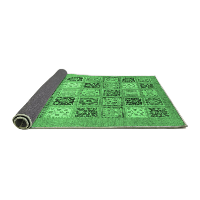 Sideview of Abstract Emerald Green Modern Rug, abs3719emgrn