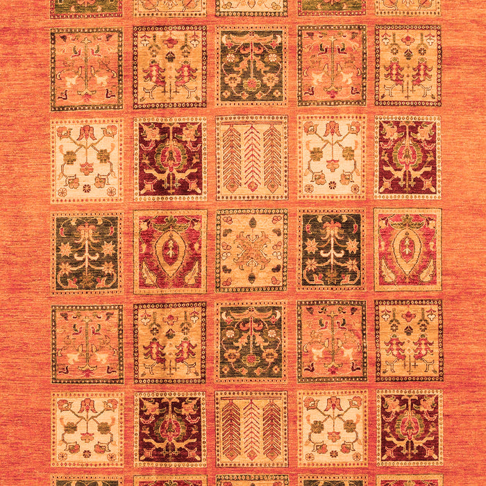 Machine Washable Abstract Orange Modern Area Rugs, wshabs3719org