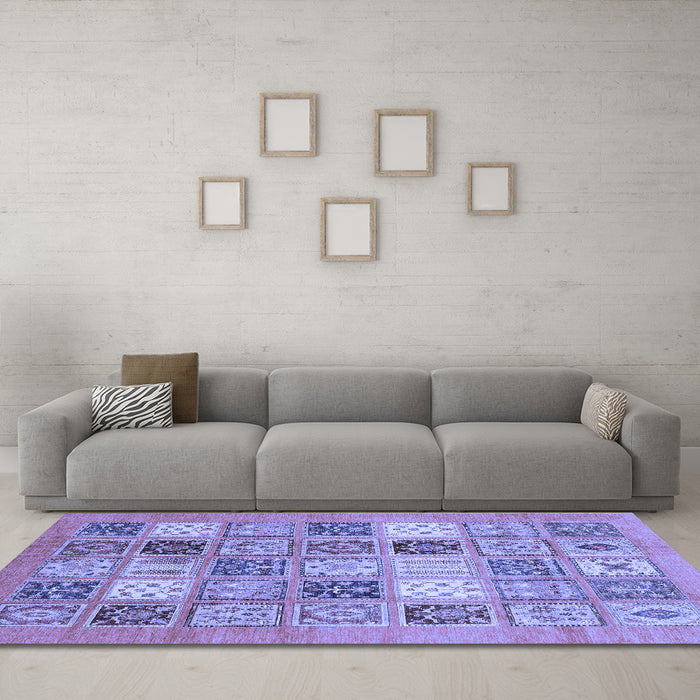 Machine Washable Abstract Blue Modern Rug in a Living Room, wshabs3719blu