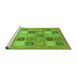 Sideview of Machine Washable Abstract Green Modern Area Rugs, wshabs3719grn