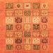 Square Machine Washable Abstract Orange Modern Area Rugs, wshabs3719org