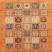 Square Abstract Orange Modern Rug, abs3719