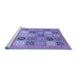 Sideview of Machine Washable Abstract Blue Modern Rug, wshabs3719blu