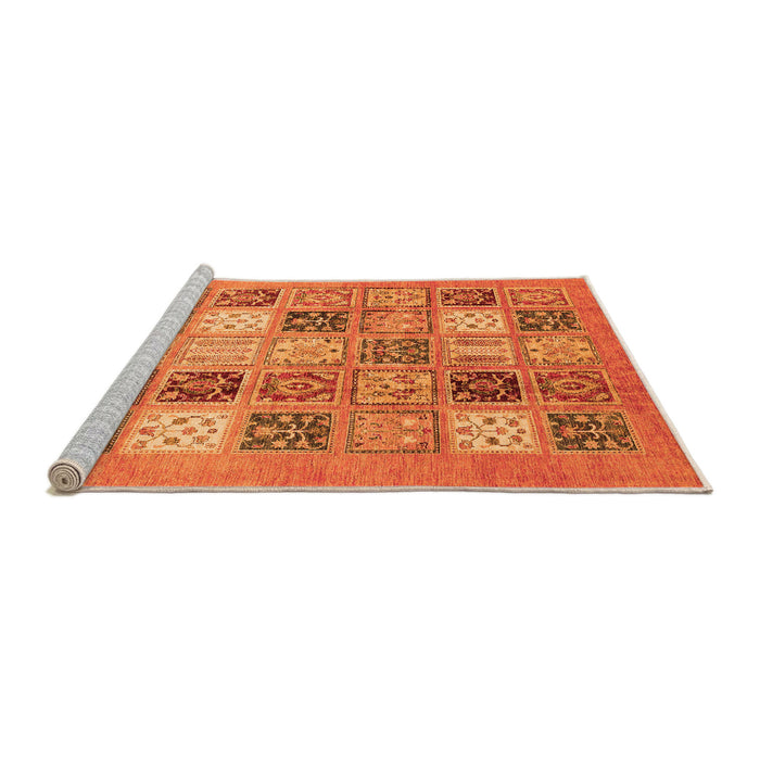 Sideview of Machine Washable Abstract Orange Modern Area Rugs, wshabs3719org
