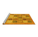 Sideview of Machine Washable Abstract Yellow Modern Rug, wshabs3719yw