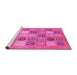 Sideview of Machine Washable Abstract Pink Modern Rug, wshabs3719pnk