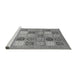 Sideview of Machine Washable Abstract Gray Modern Rug, wshabs3719gry