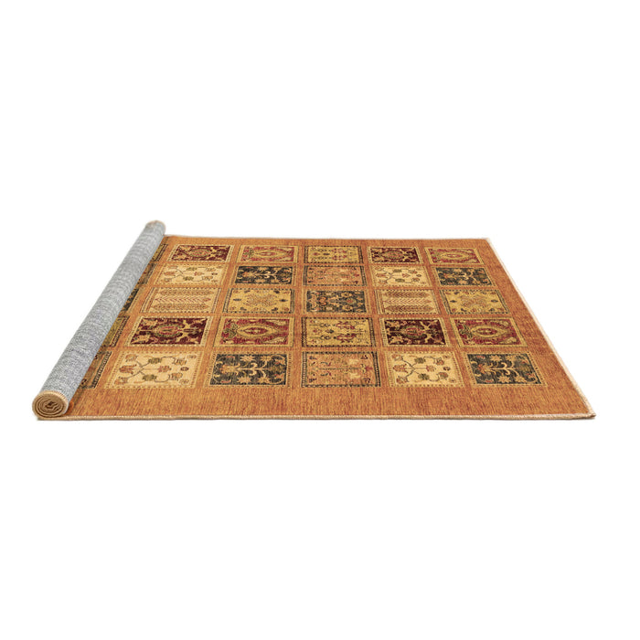 Sideview of Machine Washable Abstract Brown Modern Rug, wshabs3719brn
