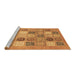 Sideview of Machine Washable Abstract Brown Modern Rug, wshabs3719brn